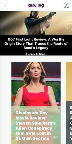 Forhåndsvisning av nettstedet IGN India, medium fra USA for sponsede artikler