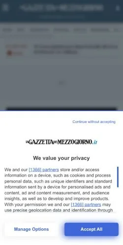 Vorschau der Website La Gazzetta del Mezzogiorno, Medium aus Italien für gesponserte Artikel