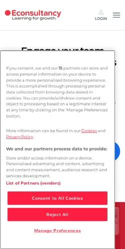 Forhåndsvisning av nettstedet Econsultancy, medium fra Storbritannia for sponsede artikler