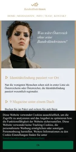 Podgląd witryny Die Bundesländerinnen, medium z kraju Austria do artykułów sponsorowanych