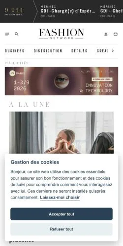 Anteprima del sito FashionNetwork France, media di Francia per articoli sponsorizzati