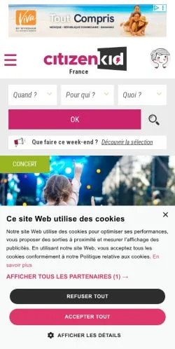 スポンサード記事向けのフランスメディア、Citizenkidのサイトプレビュー