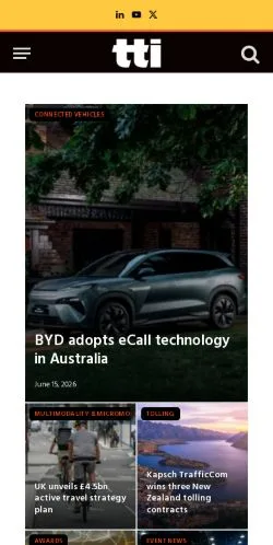 Vista previa del sitio Traffic Technology Today, medio de Estados Unidos para artículos patrocinados