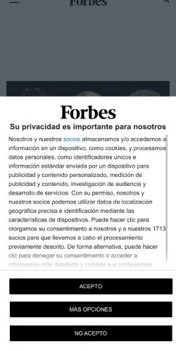 Podgląd witryny Forbes España, medium z kraju Hiszpania do artykułów sponsorowanych