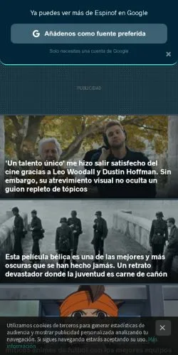 Forhåndsvisning af Espinof, medie fra Spanien til sponsorerede artikler