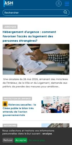 Vista previa del sitio ASH, medio de Francia para artículos patrocinados