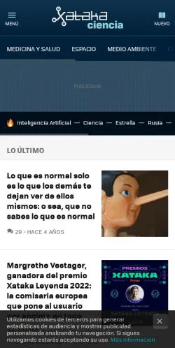 Anteprima del sito Xataka Ciencia, media di Spagna per articoli sponsorizzati
