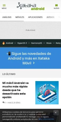 Preview of the Xataka Android website, a media outlet in Spain for sponsored articles
