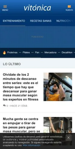 Vorschau der Website Vitónica, Medium aus Spanien für gesponserte Artikel