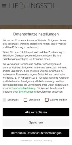 Anteprima del sito Lieblingsstil, media di Germania per articoli sponsorizzati