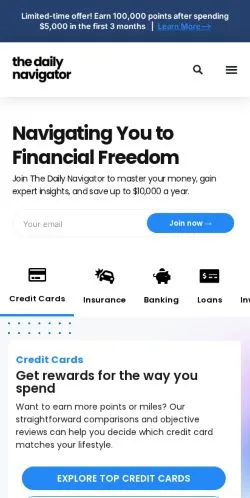 Anteprima del sito The Daily Navigator, media di Stati Uniti per articoli sponsorizzati