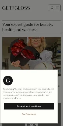Aperçu du site Get The Gloss, média de États-Unis pour articles sponsorisés