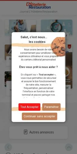 Anteprima del sito L’Hôtellerie Restauration, media di Francia per articoli sponsorizzati