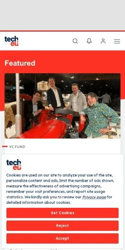 Voorbeeld van de site Tech, medium uit Verenigd Koninkrijk voor gesponsorde artikelen
