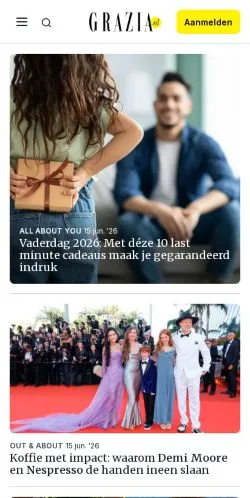 Anteprima del sito Grazia, media di Paesi Bassi per articoli sponsorizzati