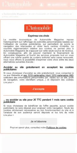 Anteprima del sito L'Automobile Magazine, media di Francia per articoli sponsorizzati