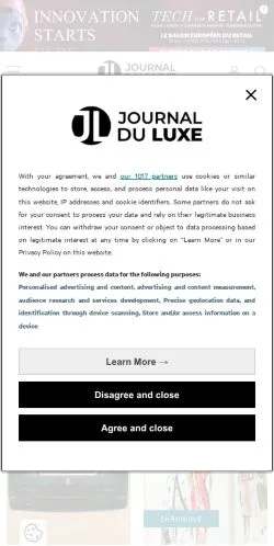 Anteprima del sito Journal du Luxe, media di Francia per articoli sponsorizzati