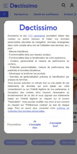 スポンサード記事向けのフランスメディア、Doctissimoのサイトプレビュー