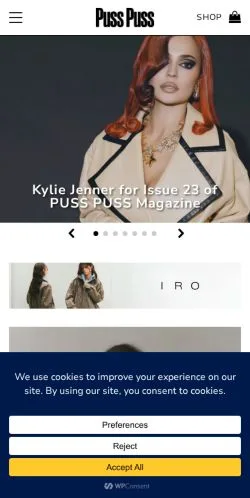 Podgląd witryny PussPuss Magazine, medium z kraju Stany Zjednoczone do artykułów sponsorowanych