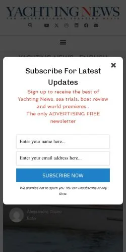 Anteprima del sito Yachting News, media di Stati Uniti per articoli sponsorizzati