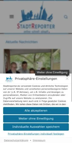 Preview of the Stadtreporter website, a media outlet in Germany for sponsored articles