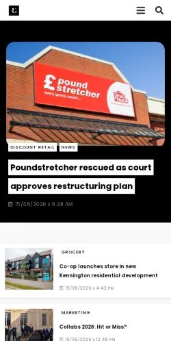 Podgląd witryny Retail Gazette, medium z kraju Wielka Brytania do artykułów sponsorowanych