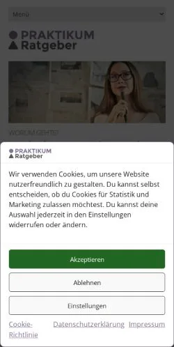 Anteprima del sito Praktikum-Ratgeber, media di Germania per articoli sponsorizzati
