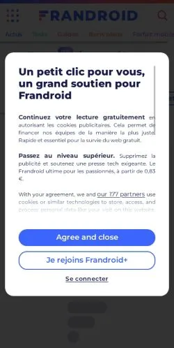 スポンサード記事向けのフランスメディア、Frandroidのサイトプレビュー