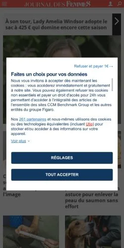 Anteprima del sito Journal Des Femmes, media di Francia per articoli sponsorizzati
