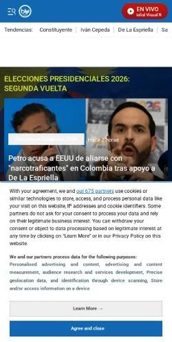 Preview of the Blu Radio website, a media outlet in Colombia for sponsored articles