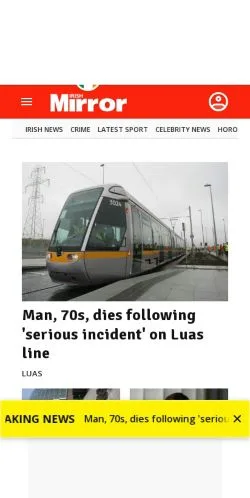 Anteprima del sito Irish Mirror, media di Irlanda per articoli sponsorizzati