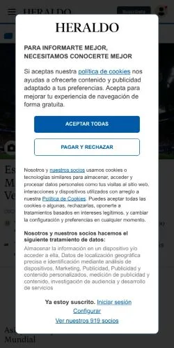 Anteprima del sito Heraldo De Aragón, media di Spagna per articoli sponsorizzati