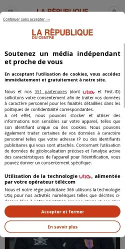 Anteprima del sito La République Du Centre, media di Francia per articoli sponsorizzati