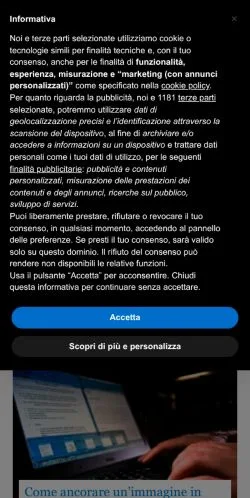 Vista previa del sitio Aranzulla, medio de Italia para artículos patrocinados