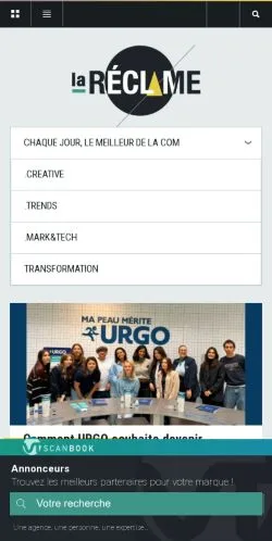 Anteprima del sito La Réclame, media di Francia per articoli sponsorizzati