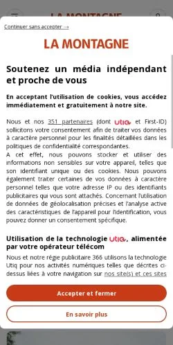 Anteprima del sito La Montagne, media di Francia per articoli sponsorizzati