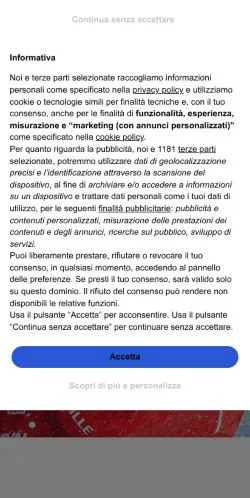 Voorbeeld van de site MOW, medium uit Italië voor gesponsorde artikelen