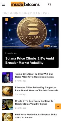 Vorschau der Website InsideBitcoins, Medium aus Vereinigte Staaten für gesponserte Artikel