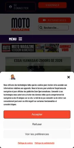 スポンサード記事向けのフランスメディア、Moto Magazineのサイトプレビュー