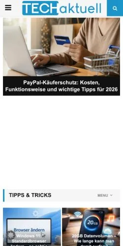 Anteprima del sito Tech Aktuell, media di Germania per articoli sponsorizzati