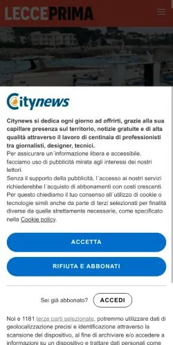 Preview of the LeccePrima website, a media outlet in Italy for sponsored articles