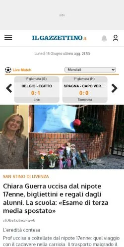 Podgląd witryny Il Gazzettino, medium z kraju Włochy do artykułów sponsorowanych