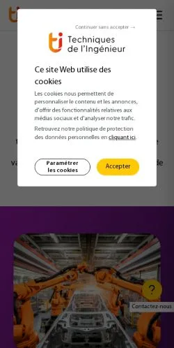 Anteprima del sito Techniques de l’Ingénieur, media di Francia per articoli sponsorizzati