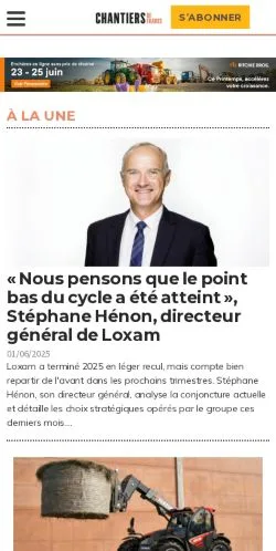Anteprima del sito Chantiers De France, media di Francia per articoli sponsorizzati
