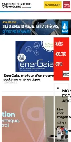 Anteprima del sito Génie Climatique, media di Francia per articoli sponsorizzati