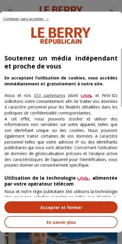 Vista previa del sitio Le Berry Républicain, medio de Francia para artículos patrocinados