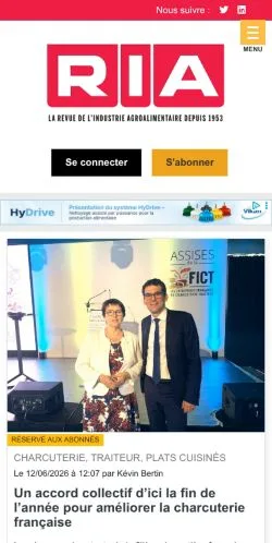 Aperçu du site RIA, média de France pour articles sponsorisés