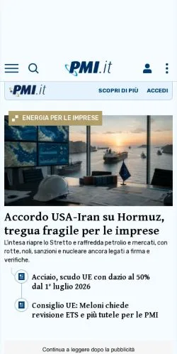 Forhåndsvisning af PMI, medie fra Italien til sponsorerede artikler