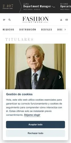 스폰서 기사용 스페인 매체 FashionNetwork España 사이트 미리보기