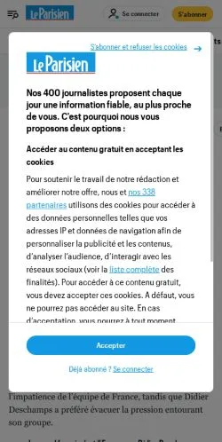 Anteprima del sito Le Parisien, media di Francia per articoli sponsorizzati